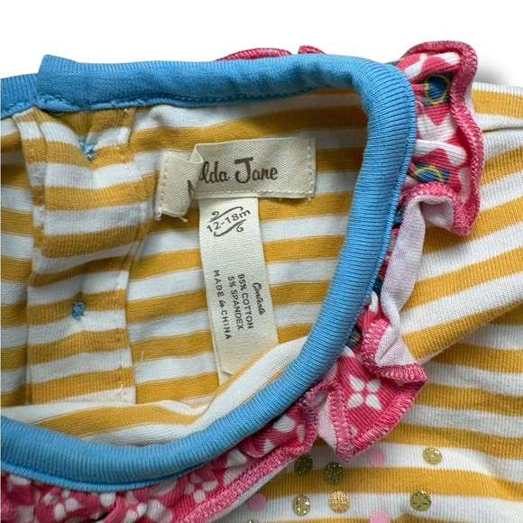 Matilda Jane Make Believe Brand Sparkling New Striped Bodysuit size 12-18 months - Picture 3 of 6